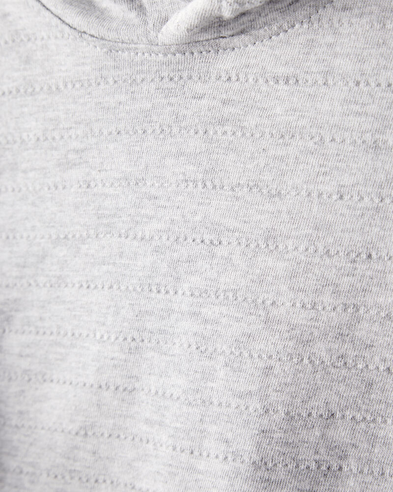 Toddler Boy Cotton Long-Sleeve Hooded Top - Grey, image 2 of 3 slides