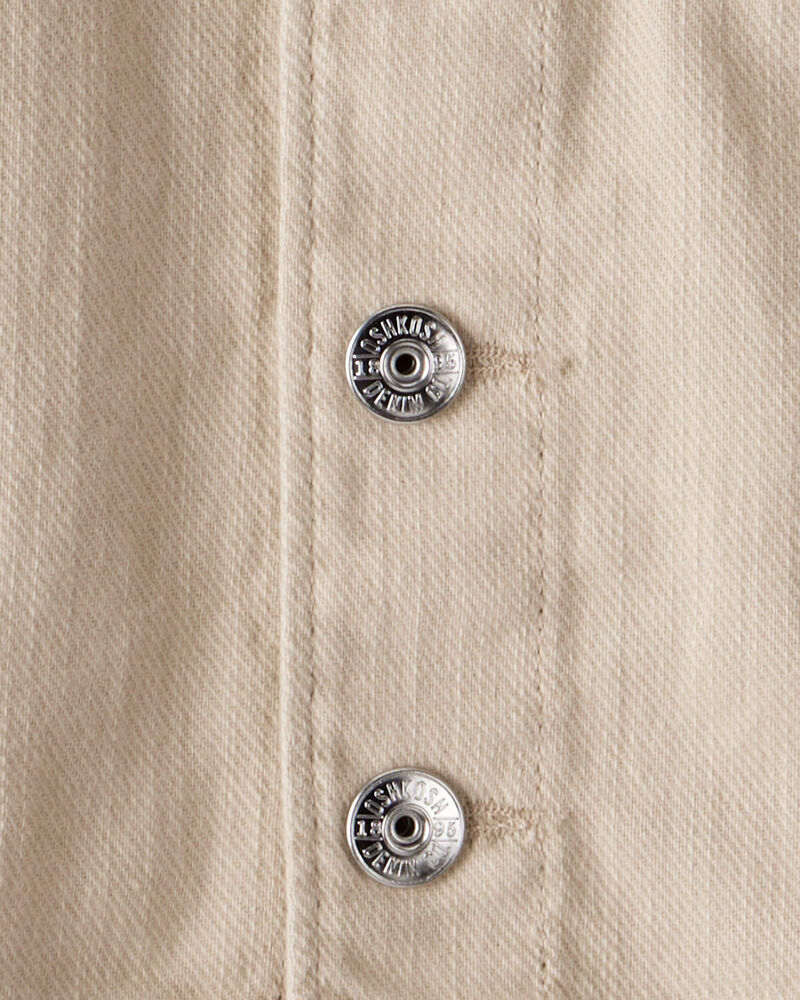 Baby Boy Hooded Denim Jacket - Khaki, image 2 of 3 slides