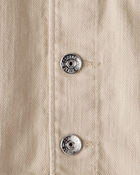 Baby Boy Hooded Denim Jacket - Khaki, image 2 of 3 slides