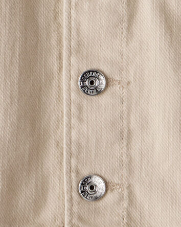 Baby Boy Hooded Denim Jacket - Khaki, 