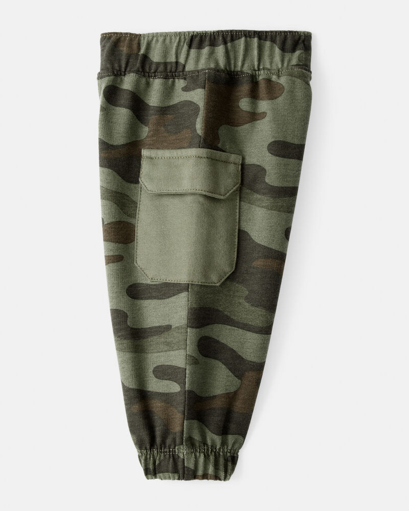 Baby Boy Camping Camo Cotton Long-Sleeve Bodysuit & Pant Set - Green/Beige, image 3 of 6 slides