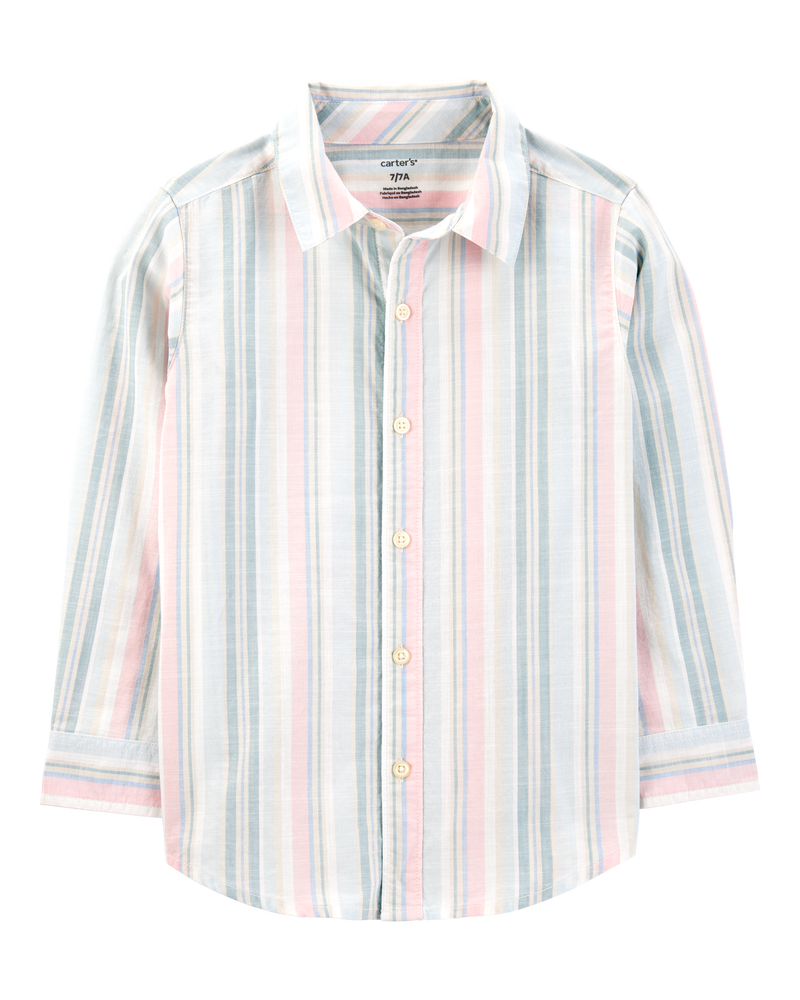 Kid 2-Piece Button-Down & Shorts Outfit Set, image 3 of 6 slides