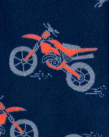 Boys Motorcycle Long-Sleeve Loose Fit 1-Piece Pajamas - Navy, 