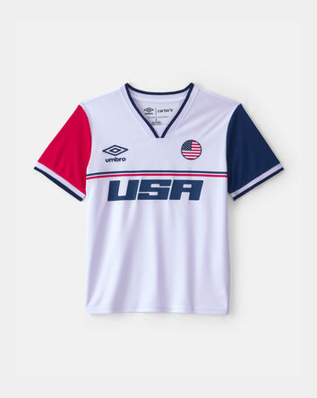 Kids Umbro USA Soccer Jersey - Red/White/Blue, 