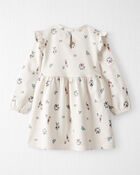 Toddler Girl Organic Cotton French Terry Dress in Berry Blossom Print, image 2 of 5 slides