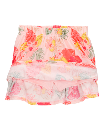 Toddler 2-Piece Ribbed Tank & Floral Pull-On Skort Set - Pink, 