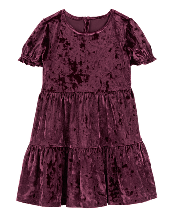 Toddler Velour Puff Sleeve Dress, 
