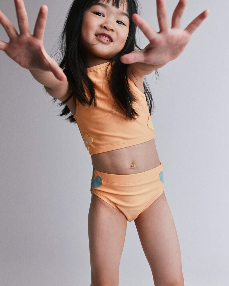 Toddler Girl Floral Tankini Set - Orange, image 3 of 6 slides