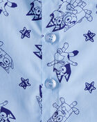 Baby Boy Bluey Short-Sleeve Button-Front Shirt - Blue, image 2 of 2 slides