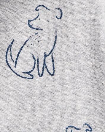 Baby Boy DayDream Fleece Dog Print Long-Sleeve Hoodie - Grey, 