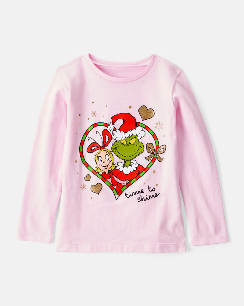 Toddler Girl Christmas Dr. Seuss&trade; The Grinch Long-Sleeve Graphic Tee - Pink, image 1 of 3 slides