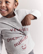 Toddler 'Chicken Nuggies' Long-Sleeve Pocket Graphic Tee - Heather Grey, image 3 of 7 slides