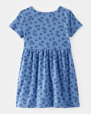 Toddler Girl Flower Power Short-Sleeve Knit Dress - Blue, 