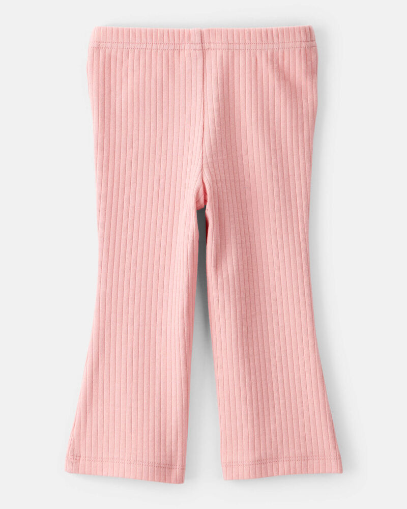 Baby Girl 2-Piece Long-Sleeve Peplum Top & Cotton Flared Leggings Set - Pink, image 5 of 6 slides