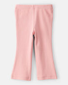 Baby Girl 2-Piece Long-Sleeve Peplum Top & Cotton Flared Leggings Set - Pink, image 5 of 6 slides