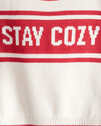 Toddler Stay Cozy Sweater - Red/Cream, 