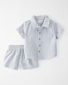 Baby 2-Piece Organic Cotton Gauze Checkered Set, image 1 of 5 slides