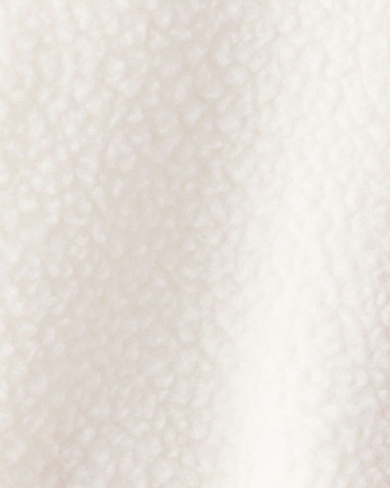 Baby Girl Sherpa Zip-Up Jacket - Ivory, image 2 of 3 slides