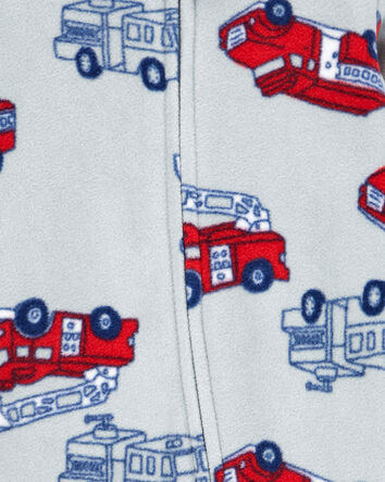 Baby Firetruck Fleece Zip-Up Footie Sleep & Play Pajamas, 
