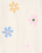 Toddler Girl Flower Short-Sleeve Graphic Tee - Cream, image 2 of 3 slides