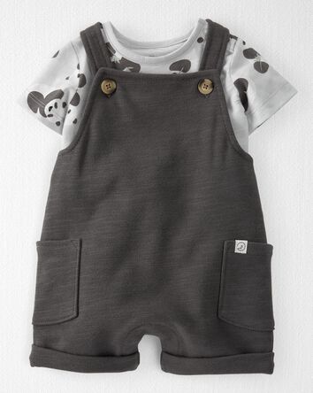 Baby 2-Piece Organic Cotton Shortall Set, 
