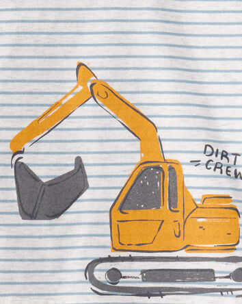 Baby Boy 2-Piece Construction Striped Hooded Tee & Jogger Set, 