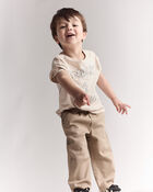 Toddler 'Snacks 4 Dinner' Short-Sleeve Graphic Tee - Khaki, image 6 of 7 slides