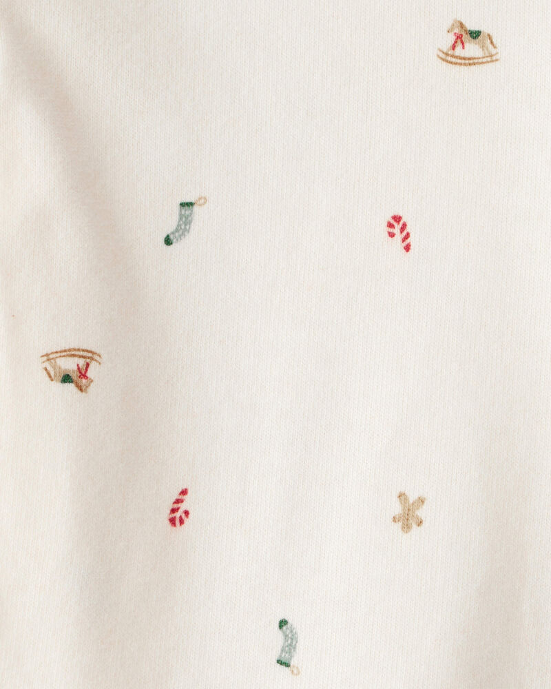 Baby Boy Gingerbread Holiday Print Long-Sleeve Overall Set - Red, image 5 of 8 slides