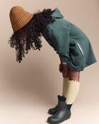 Toddler Girl Long-Sleeve Hooded Sweatshirt Dress - Green, image 5 of 7 slides