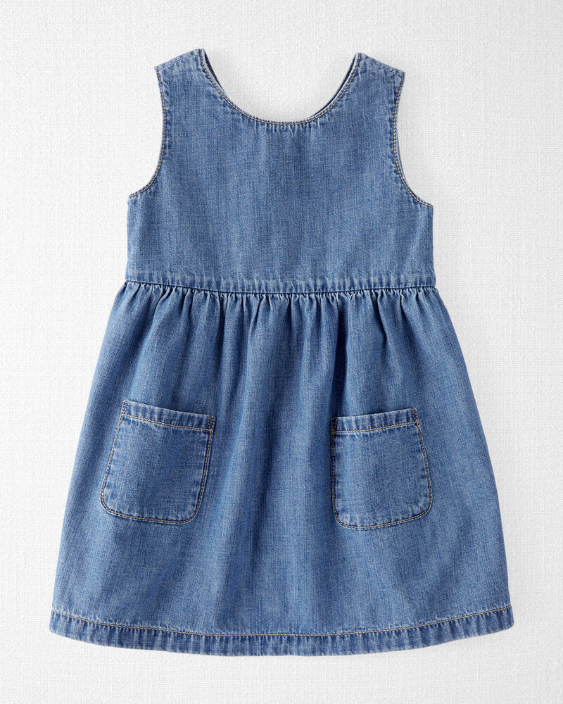 Toddler Organic Cotton Chambray Dress, image 1 of 5 slides