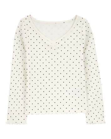 Kid Polka Dot Cotton Rib Top, 