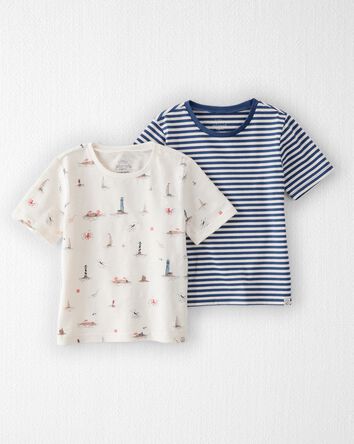 Toddler 2-Pack Organic Cotton Coastal Knit Tees, 