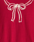 Toddler Girl Bow Long-Sleeve Graphic Tee - Red, image 2 of 3 slides