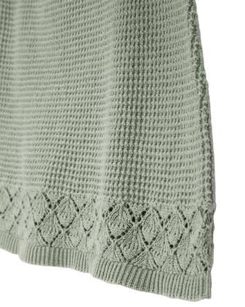 Kid Pointelle Crotchet Knit Skirt - Green, 