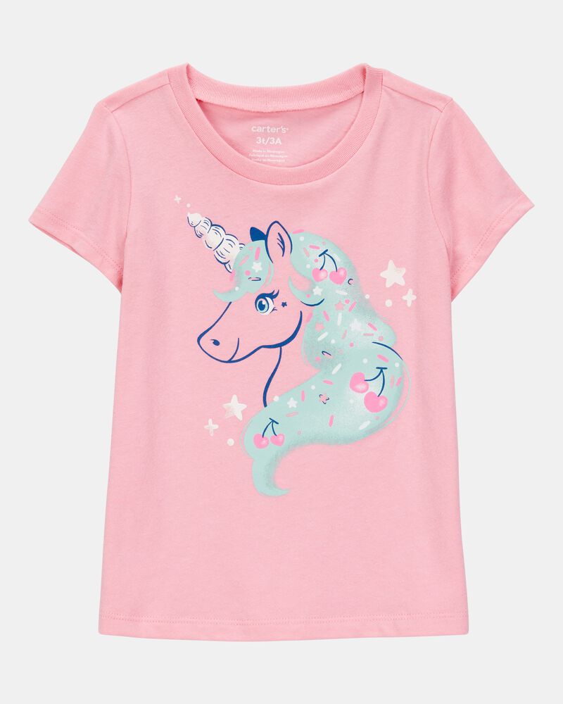 Toddler Girl Unicorn Short-Sleeve Graphic Tee - Pink, image 1 of 3 slides