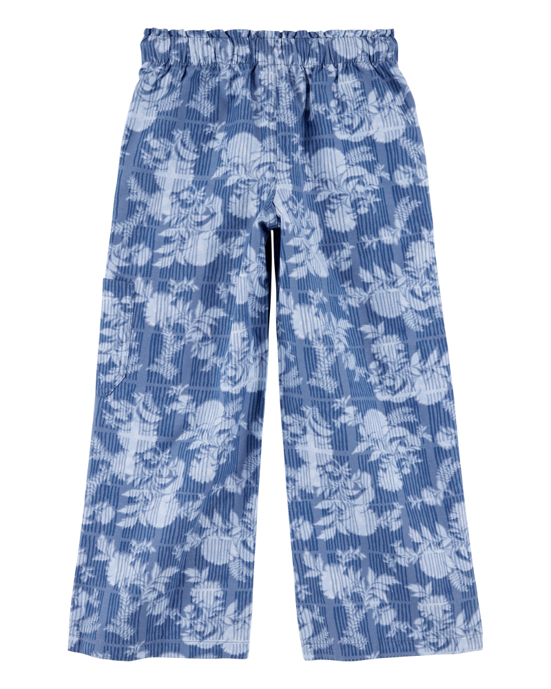 Kid 2-Piece Floral Peplum Top & Drawstring Pants Set - Blue, image 6 of 7 slides