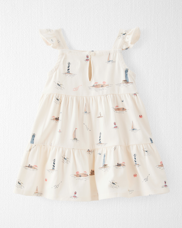 Baby Organic Cotton Dress in Coastal Vacation Print, 
