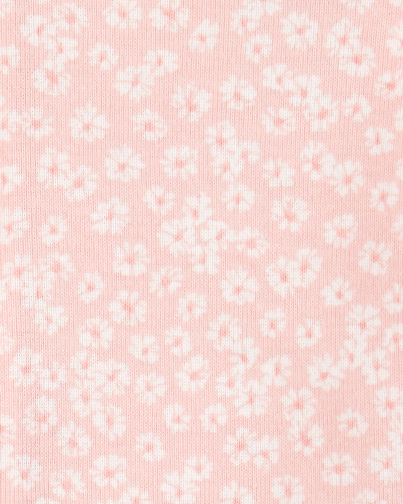 Toddler Girl 1-Piece Floral 100% Snug Fit Cotton Romper PJs - Pink, image 2 of 3 slides