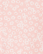 Toddler Girl 1-Piece Floral 100% Snug Fit Cotton Romper PJs - Pink, image 2 of 3 slides
