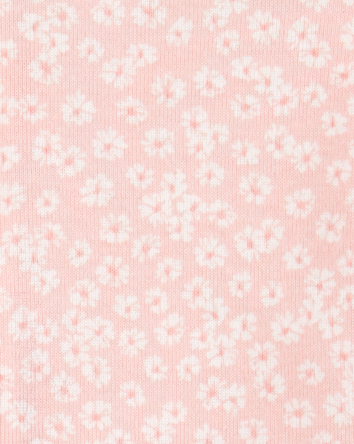 Toddler Girl 1-Piece Floral 100% Snug Fit Cotton Romper PJs - Pink, 