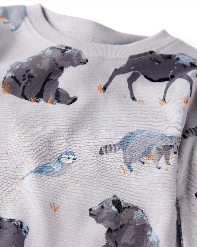 Toddler Organic Cotton Pajamas in Midnight Forest Print, image 2 of 4 slides
