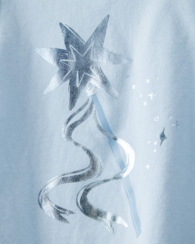 Toddler Girl Metallic Princess Wand Long-Sleeve  Graphic Tee - Blue, image 2 of 4 slides