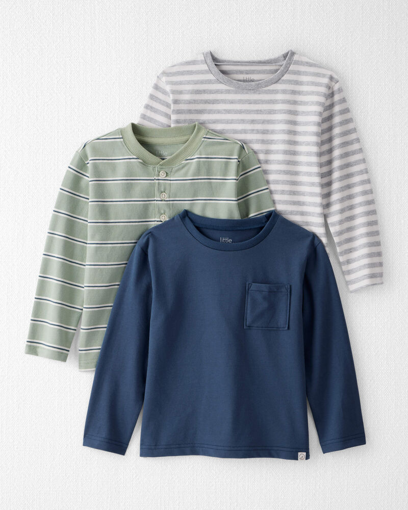 Toddler Boy 3-Pack Organic Cotton Long-Sleeve Jersey Tees, image 1 of 6 slides