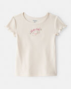 Toddler Girl Cowgirl Hat Cotton Short-Sleeve Top - Ivory, image 1 of 4 slides