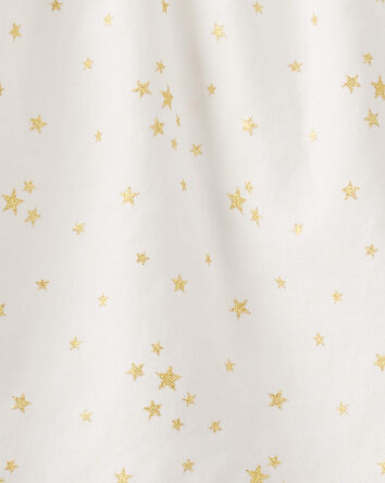 Toddler Girl Star Print Cotton Long-Sleeve Top - White, 