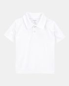 Toddler Active Uniform Polo Shirt in Moisture Wicking BeCool&trade; Fabric - White, image 1 of 3 slides