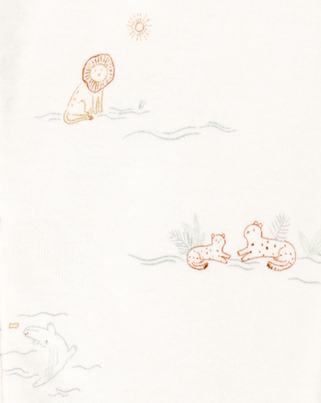 Baby Boy 2-Piece 2-Way Zip Sleep & Play & Cap Set - Cream, 