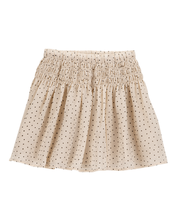 Kid Polka Dot Chiffon Skirt - Tan, 