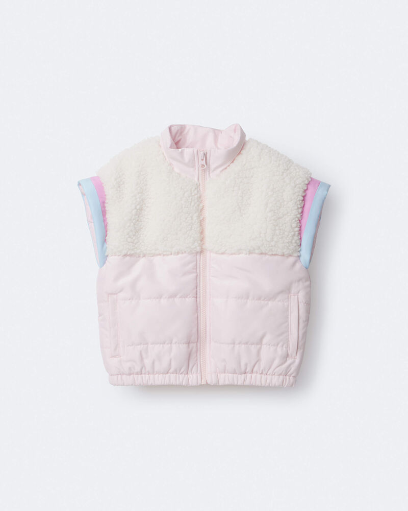 Toddler Girl Colorblock Zip-Up Jacket - Light Pink/Cream, image 8 of 9 slides