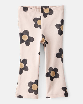 Baby Girl Floral Cotton Flare Leggings, 